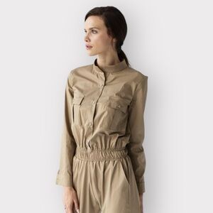 Nwt MONICA NERA Tan Utility Jumpsuit (Sz UK 10)